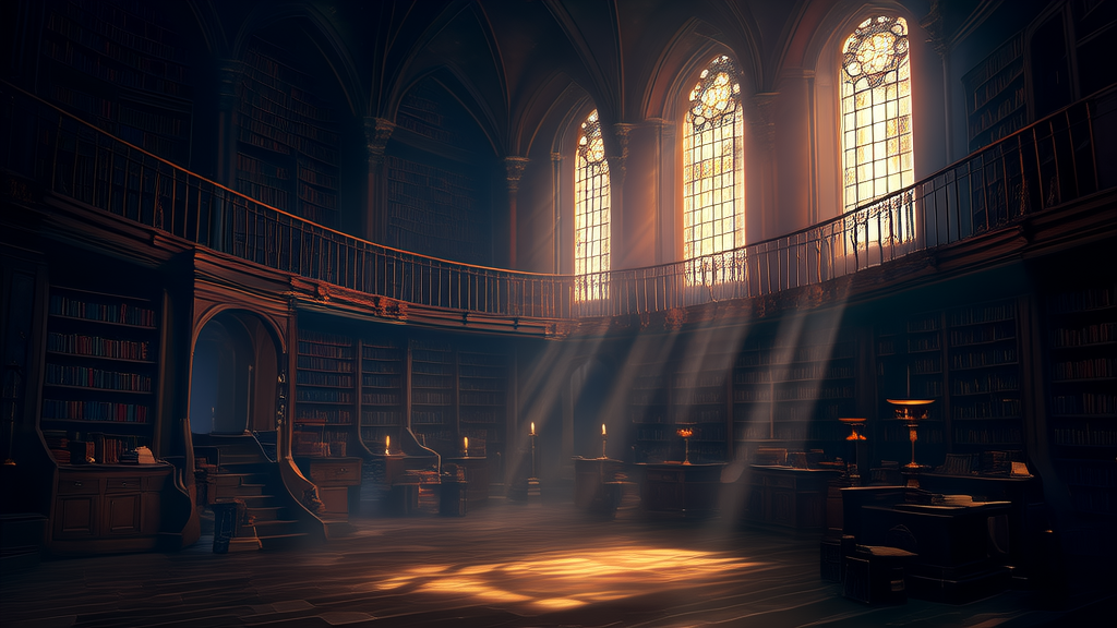 Whispers in the Dust: The Library Where Time Held Its Breath - Weird Tales Illustration