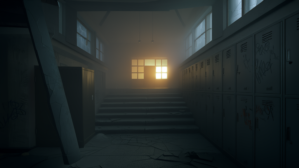 Whispers in the Walls of the Forgotten High School - Weird Tales Illustration