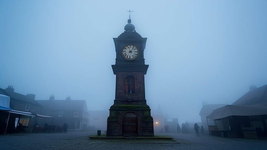 The Forgotten Clock Tower and the Mysterious Ticking at 3:17 - Weird Tales Illustration