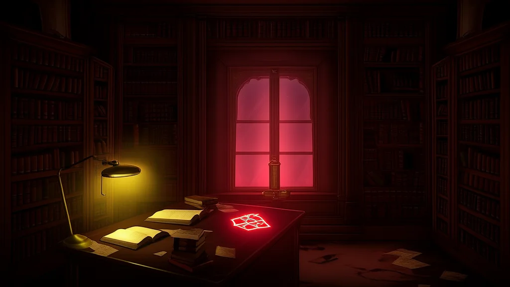 红月之夜，古籍中的低语 - Weird Tales Illustration