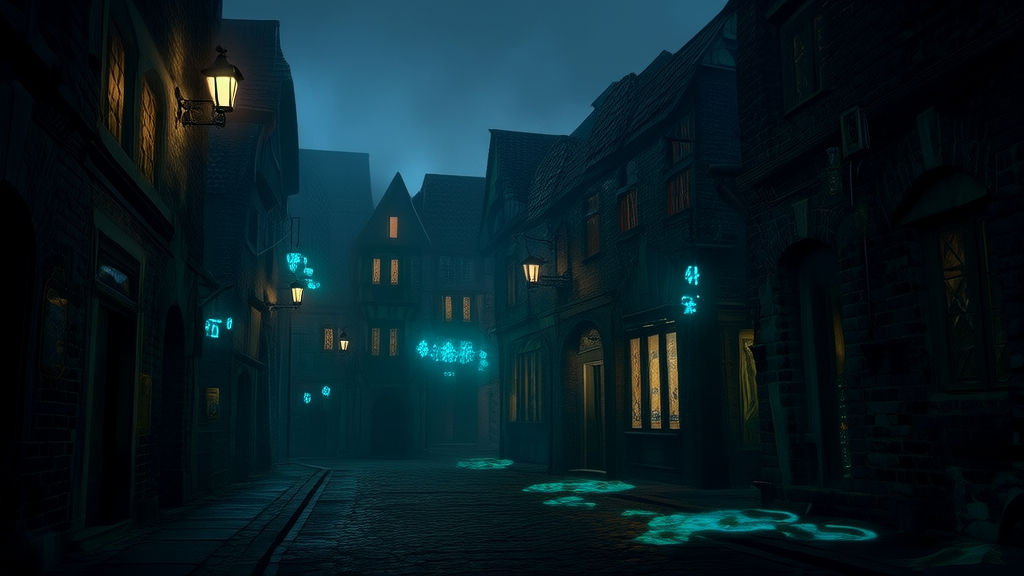 The Secret Whispers of Eldermere: Symbols Appear in the Quiet Town's Shadows - Weird Tales Illustration
