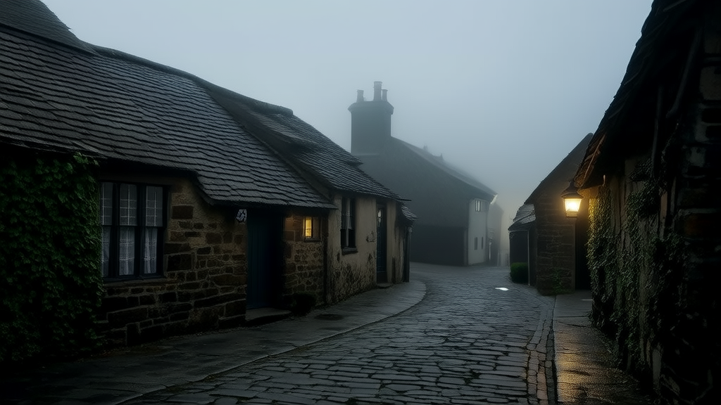The Secret Keepers of Elmsworth and the Fog That Never Fades - Weird Tales Illustration