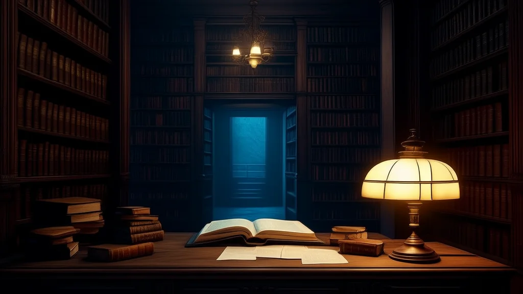图书馆里的消失档案与影子计划 - Weird Tales Illustration