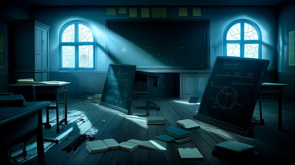 月圆夜，107教室的低语声 - Weird Tales Illustration