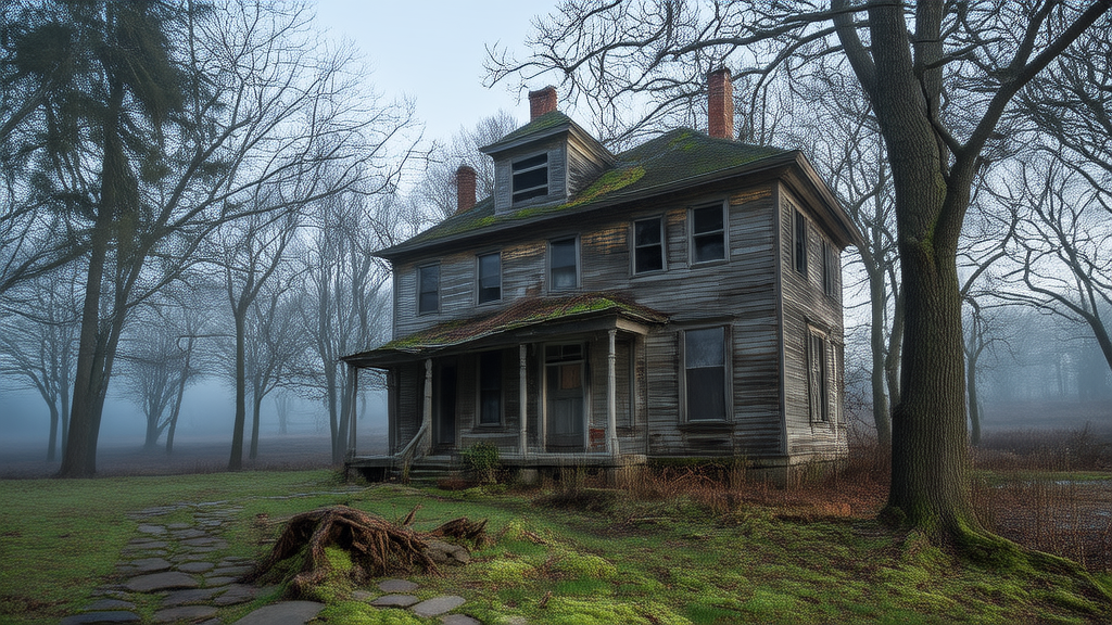 Whispers in the Fog: The Forgotten House on the Edge of Elmsworth - Weird Tales Illustration