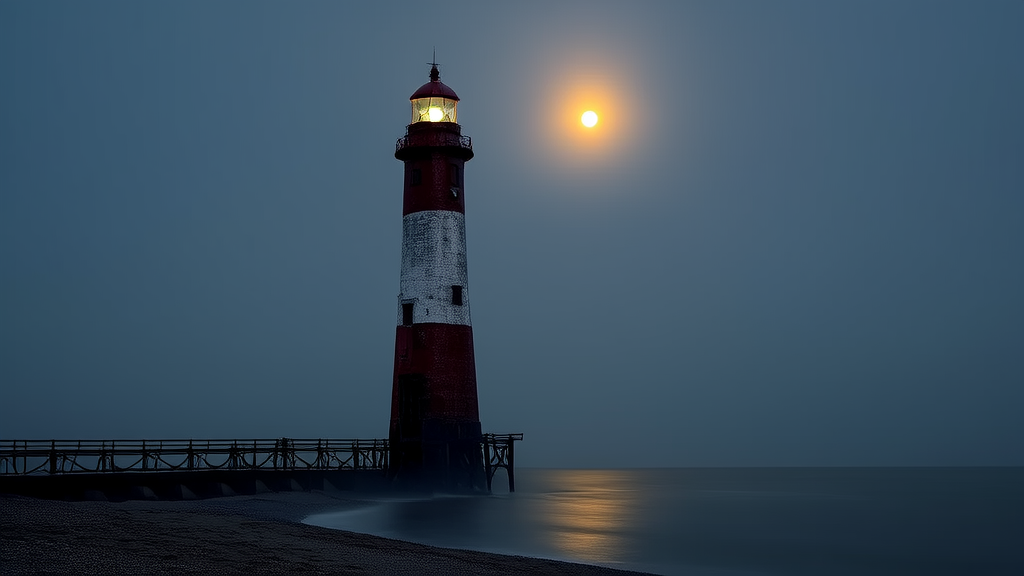 The Lighthouse That Lights Itself on the First Night of April in Blackmoor Bay - Weird Tales Illustration
