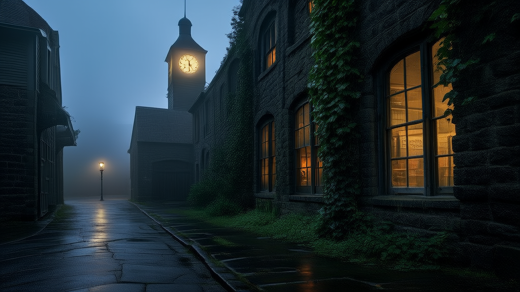 The Silent Clock of Maple Street: Every Morning at 6:07 a.m. the Abandoned Library Comes to Life - Weird Tales Illustration