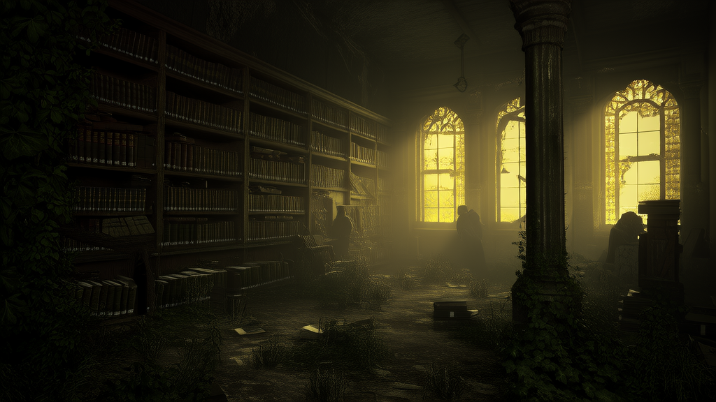 The Whispering Library and the Secrets That Never Died - Weird Tales Illustration