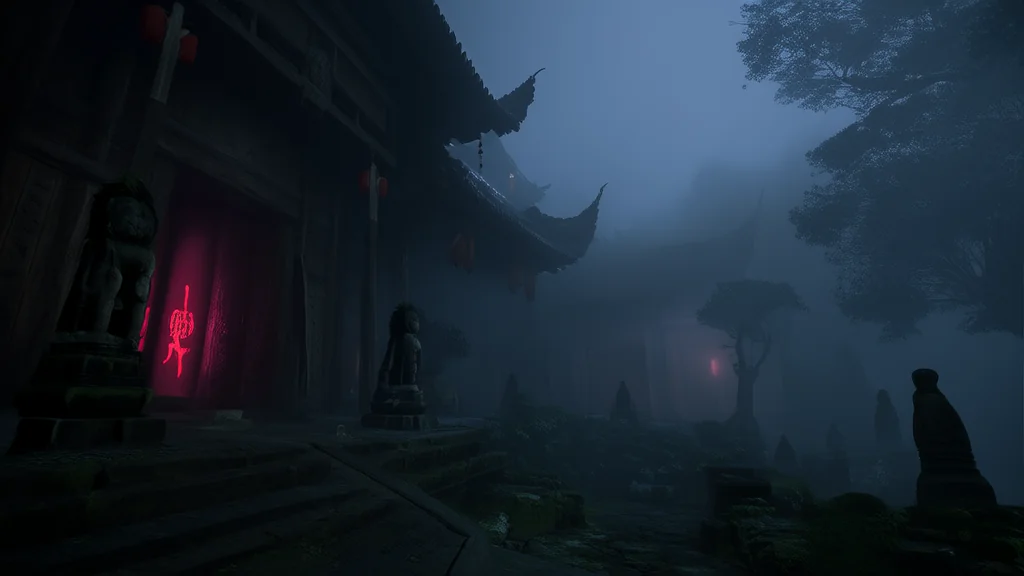 月圆祠堂现古字，探险少年疑影随 - Weird Tales Illustration