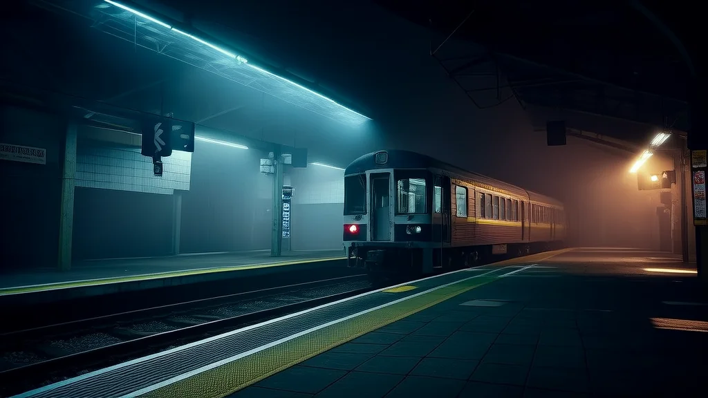 The 11:47 PM Train to the City's Outskirts Never Arrives on Time - Weird Tales Illustration