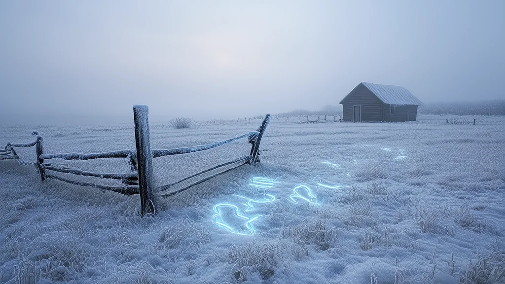 The Silent Symbols in the Frost-Bitten Field Beyond the Old Man's Cottage - Weird Tales Illustration