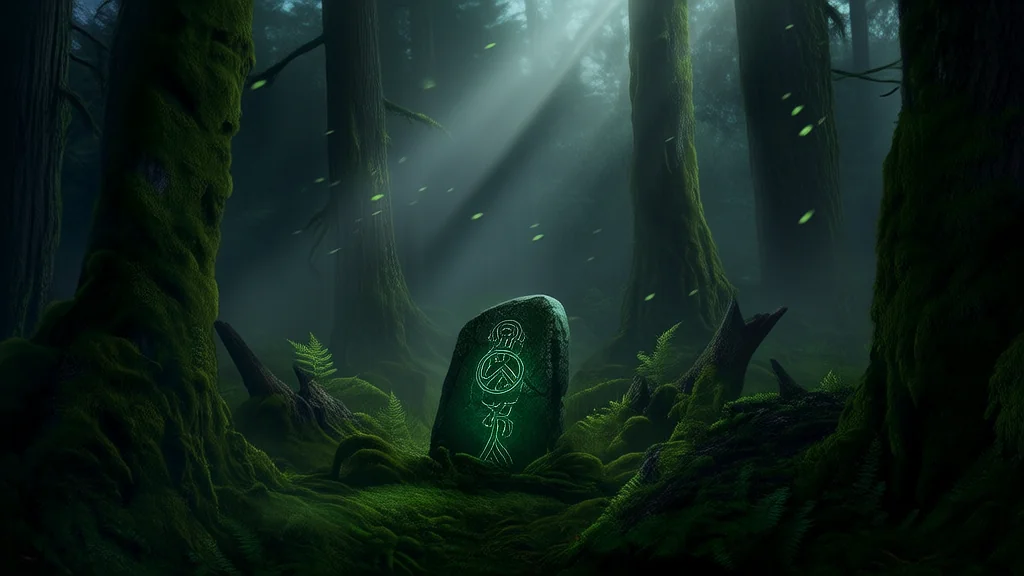 雾谷石碑下的无声呼唤 - Weird Tales Illustration