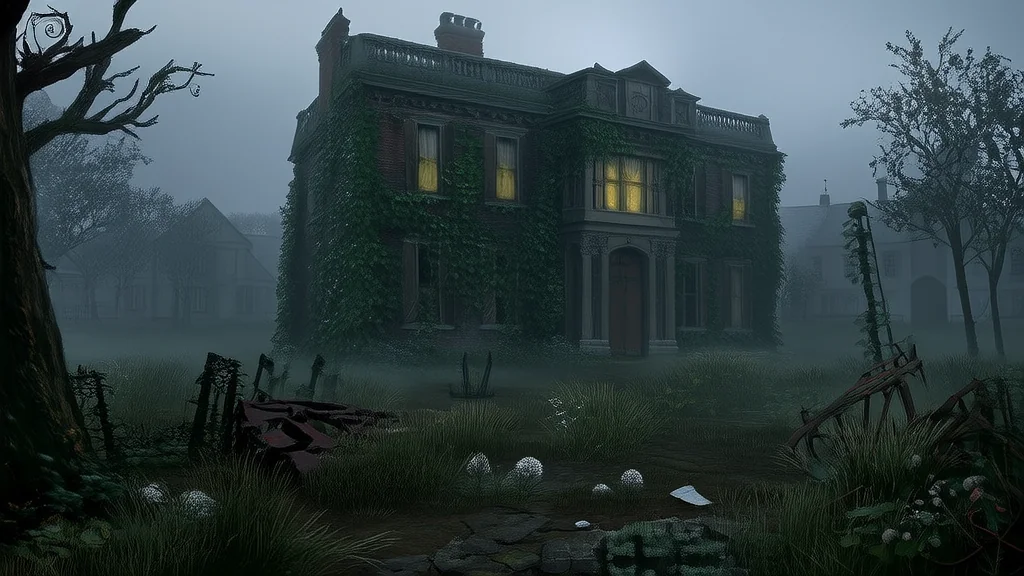 The Secret of the Hollow House: A Forgotten Building in the Shadow of Town - Weird Tales Illustration