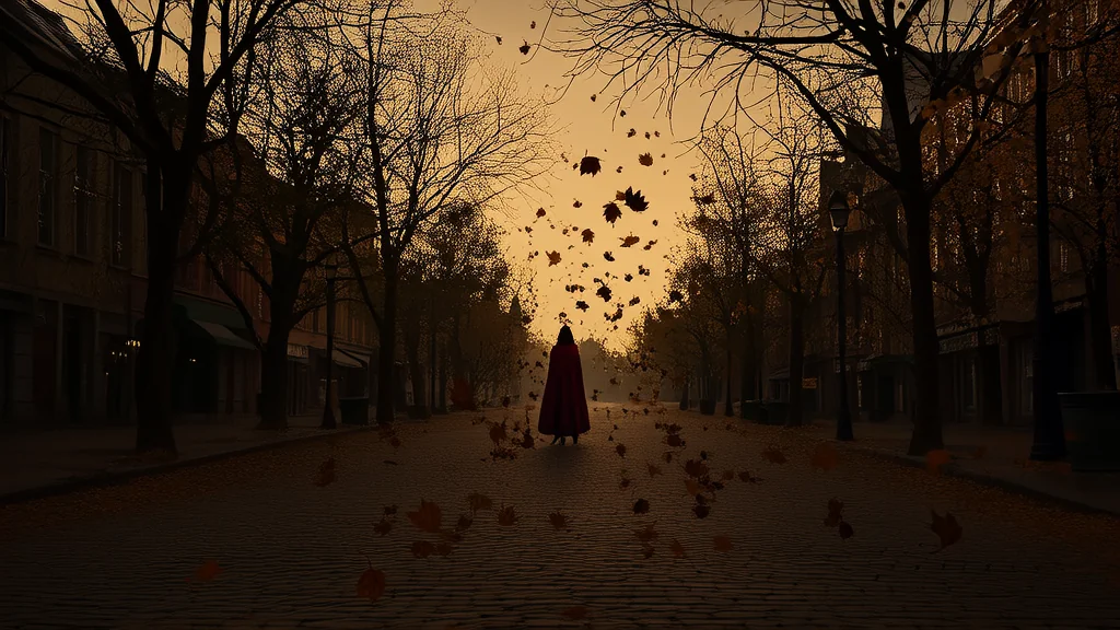 The Autumn Day Time Stood Still and the Red-Coated Man Screamed in Silence - Weird Tales Illustration