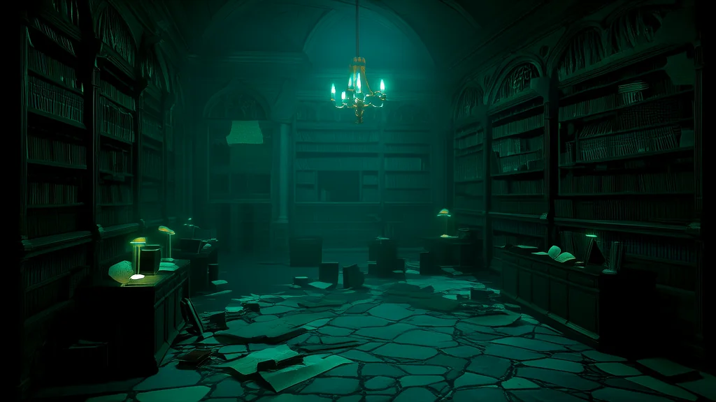 图书馆里的循环低语 - Weird Tales Illustration