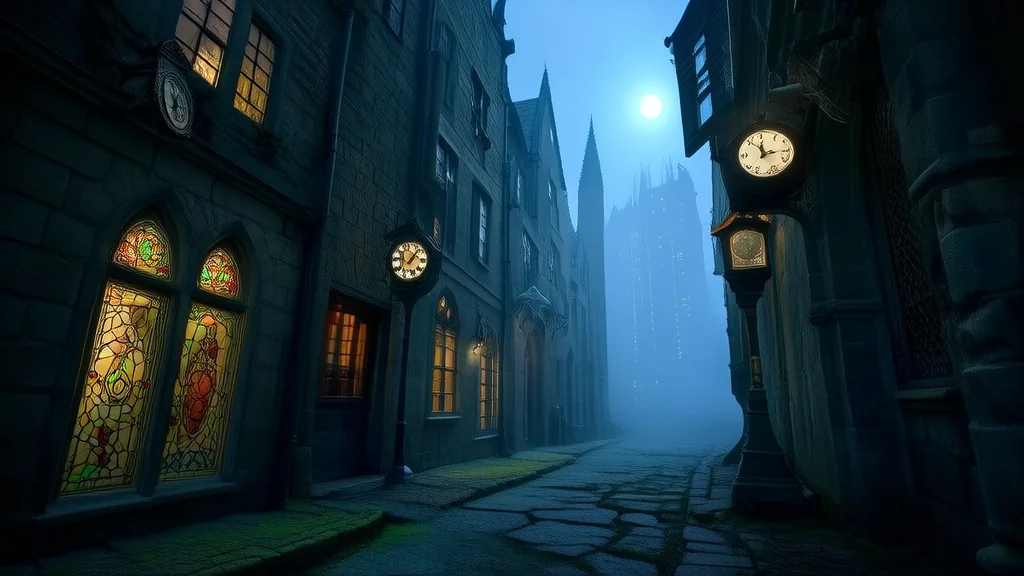 青石巷钟声诡异，照片现冻结时间 - Weird Tales Illustration