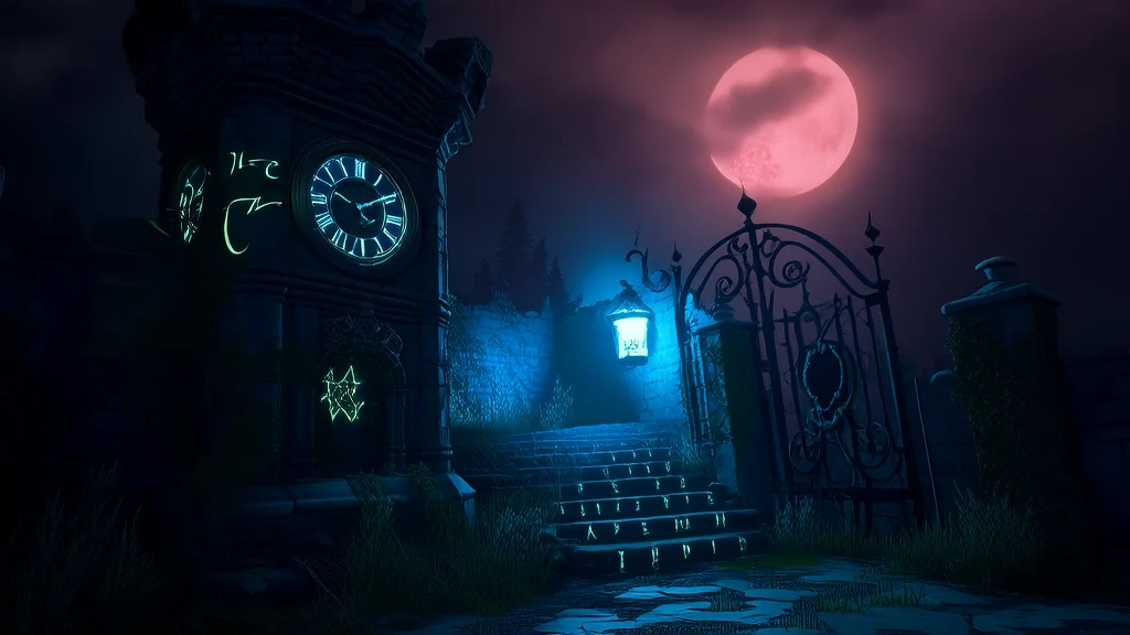 月圆钟声谜，符号引幻境 - Weird Tales Illustration