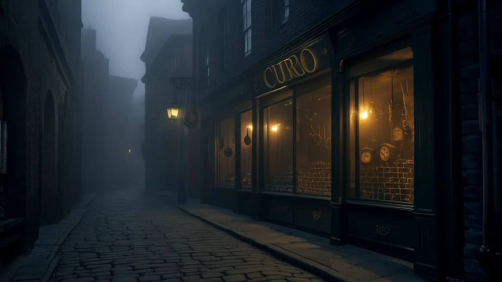 Whispers in the Fog: The Mysterious Curio Cabinet of Hollowbrook - Weird Tales Illustration