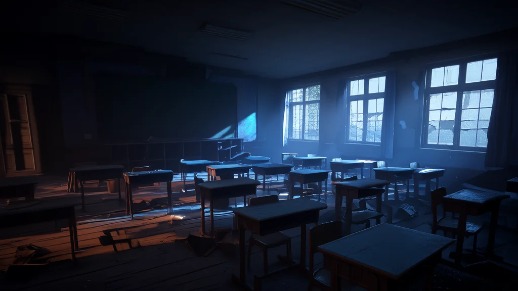 午夜空教室的低语 - Weird Tales Illustration