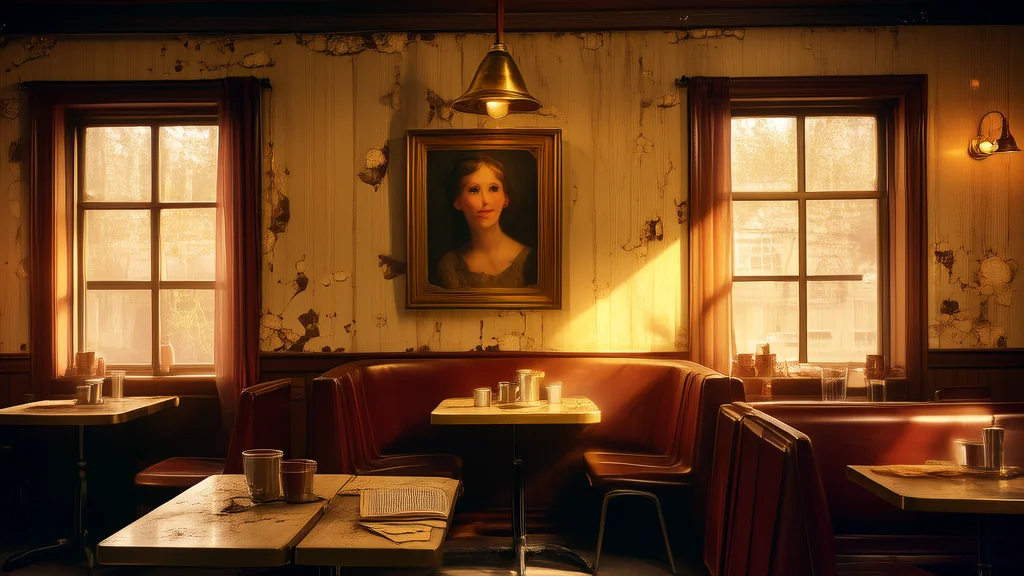 旧时光咖啡馆的神秘女子画像 - Weird Tales Illustration