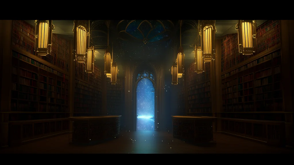 午夜图书馆的镜像之门 - Weird Tales Illustration