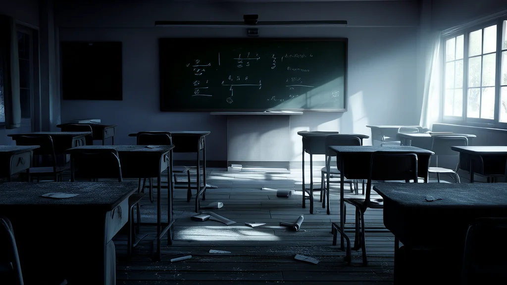 深夜教室的低语声 - Weird Tales Illustration