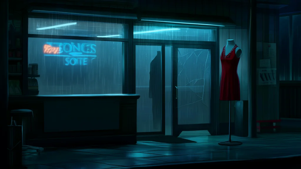 深夜迷途，红衣镜影引魂归 - Weird Tales Illustration