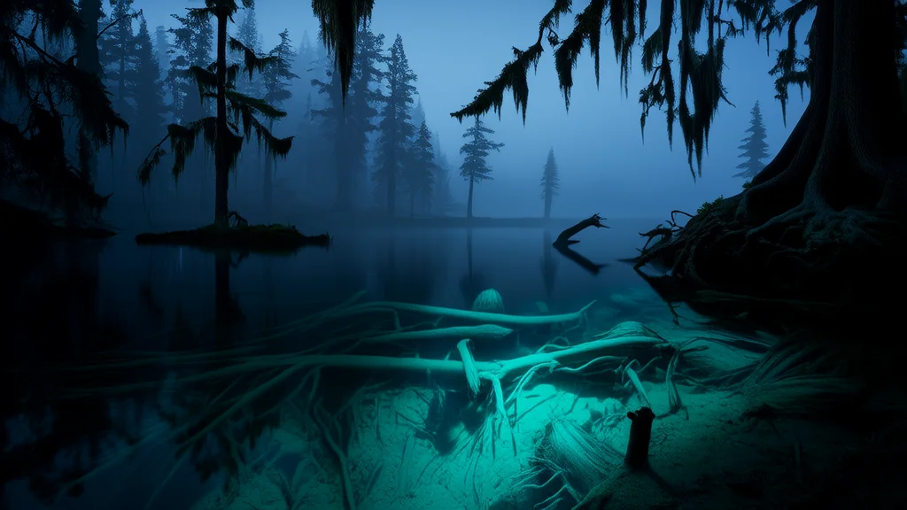 镜湖倒影中的另一个自己 - Weird Tales Illustration