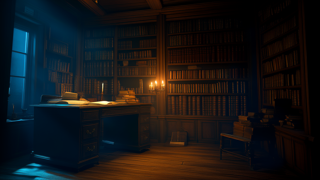 The Whispering Library and the Man Who Knew Forgotten Secrets - Weird Tales Illustration