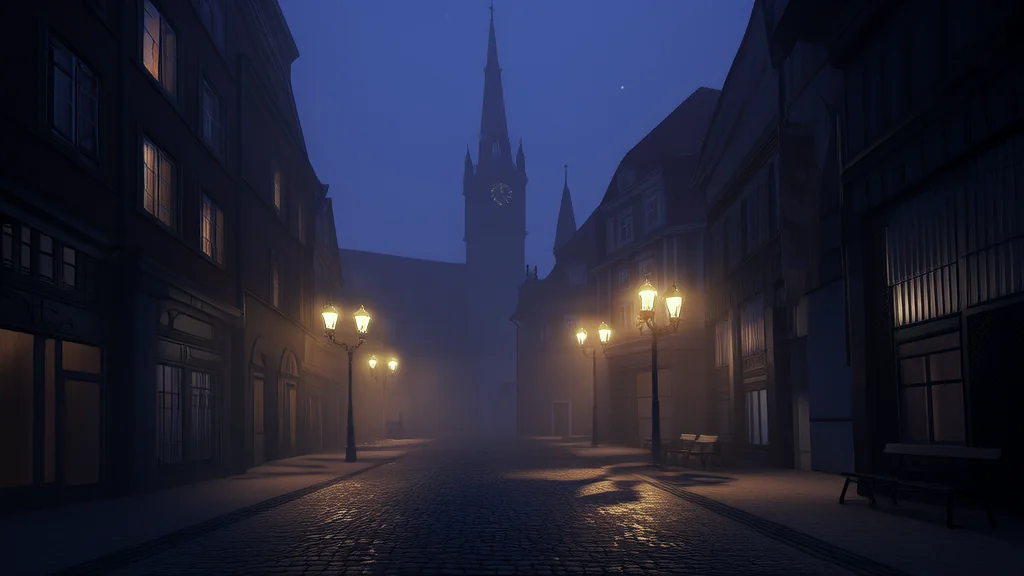 The Clock Tower's Silent Chimes and the Town of Forgotten Whispers - Weird Tales Illustration