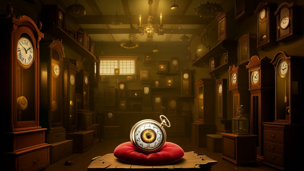 时间的眼睛：钟表店里的异度空间 - Weird Tales Illustration