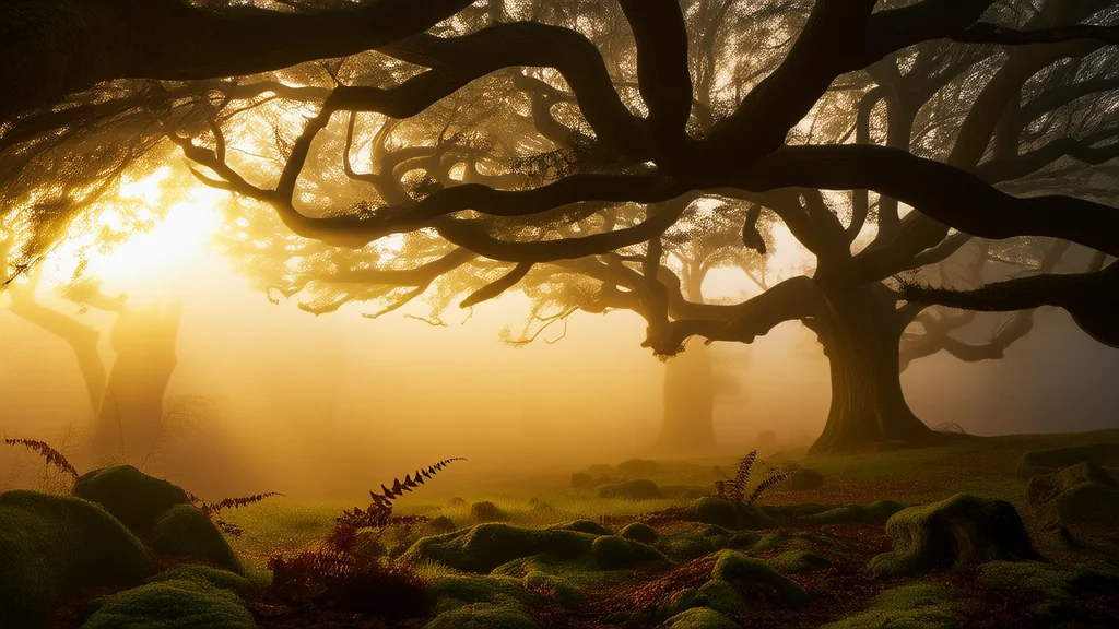 雾隐谷中的无声注视 - Weird Tales Illustration