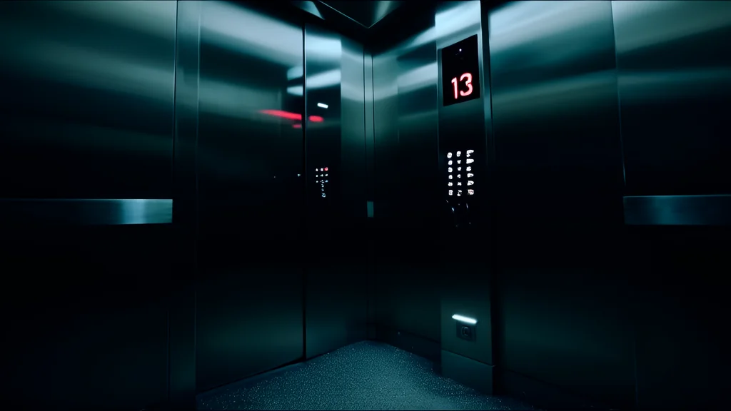 深夜电梯里的神秘影子 - Weird Tales Illustration