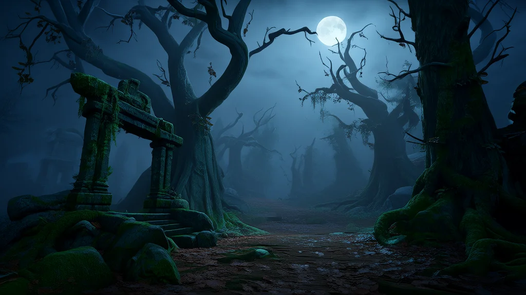 迷魂地：消失的影子与无路的夜 - Weird Tales Illustration