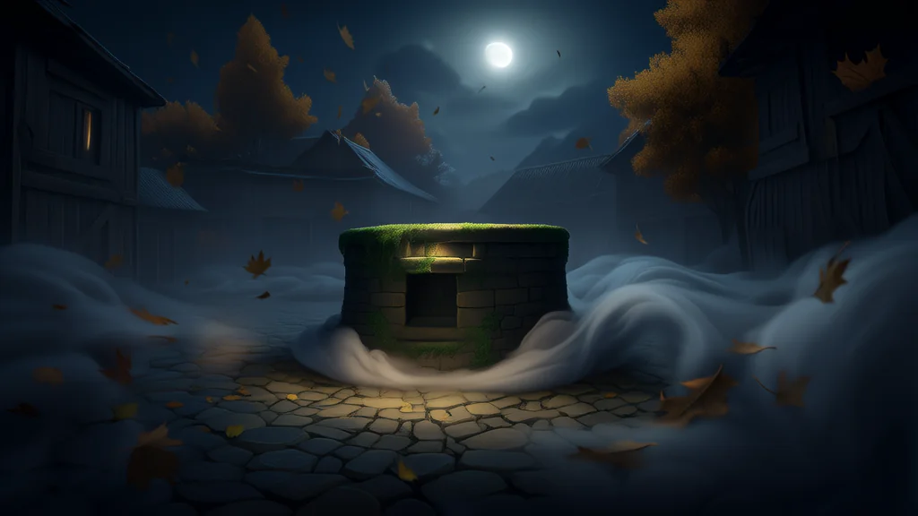 The Whispering Well and the Secret That Lurked Beneath the Autumn Moon - Weird Tales Illustration