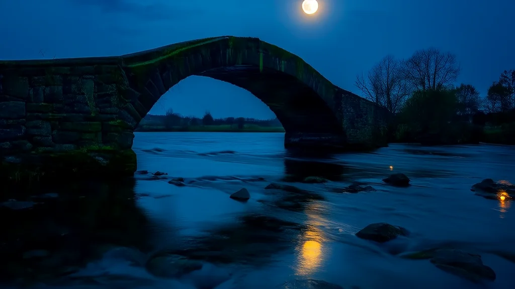 石桥夜影：消失的白裙女子 - Weird Tales Illustration