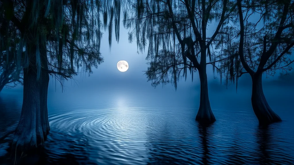 镜湖月影：消失的摄影师与湖底秘密 - Weird Tales Illustration