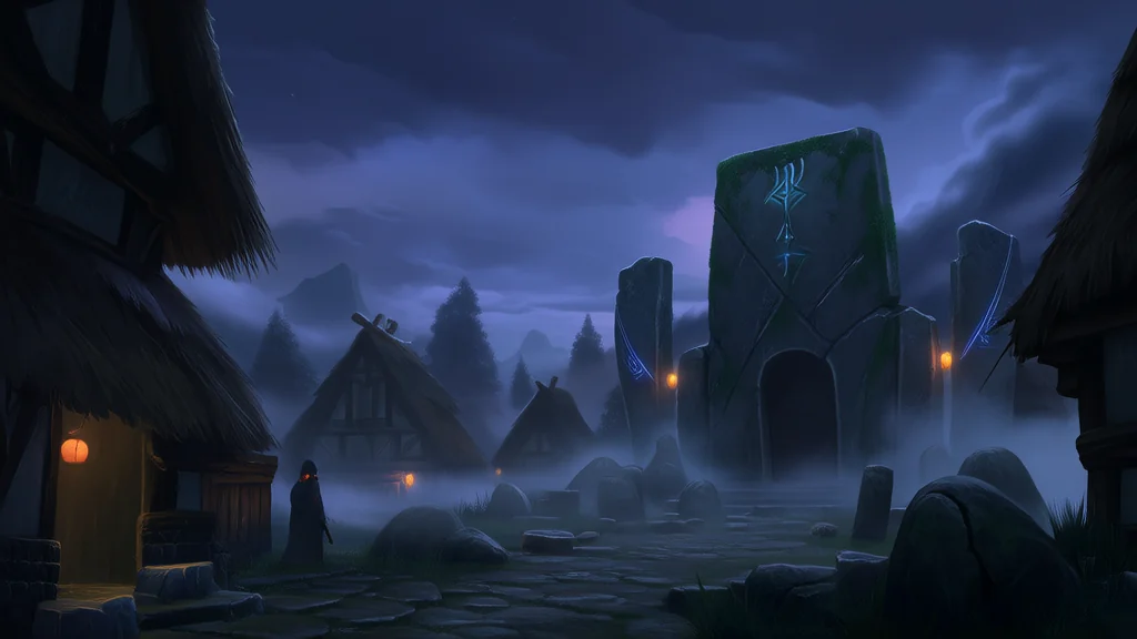 Whispers of Elmhollow: The Curse Beneath the Silent Stones - Weird Tales Illustration