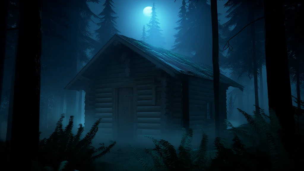 夏夜木屋奇遇：消失的蓝光物体 - Weird Tales Illustration