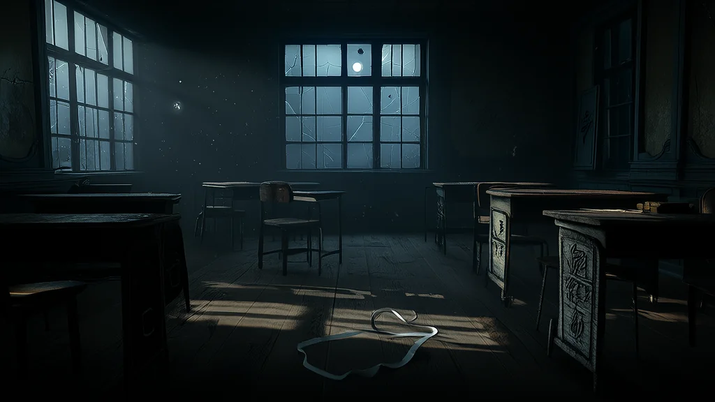 月圆夜，教室里的低语声 - Weird Tales Illustration