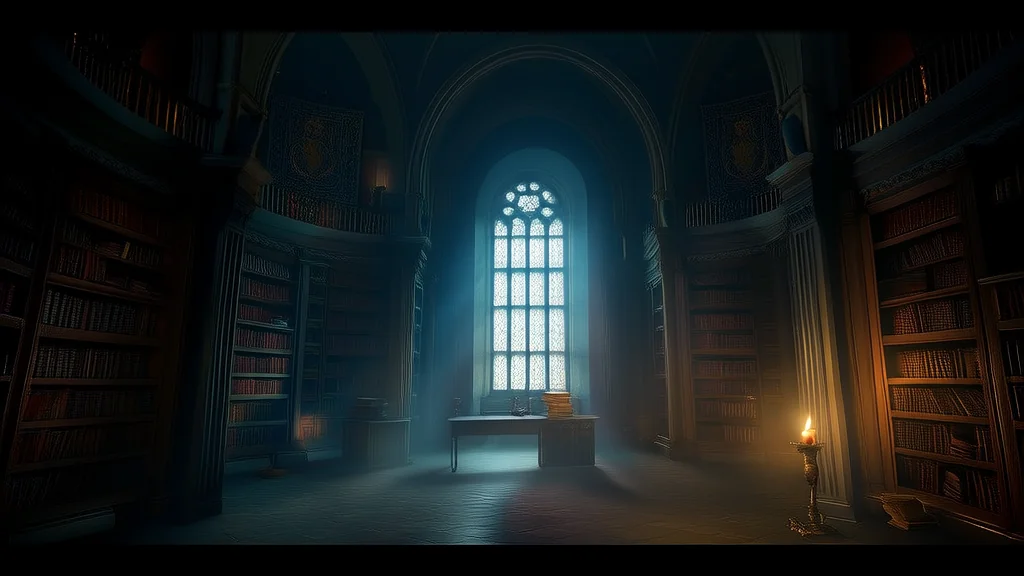 The Whispering Shelves of Elmsworth Library and the Unseen Search of Mira - Weird Tales Illustration