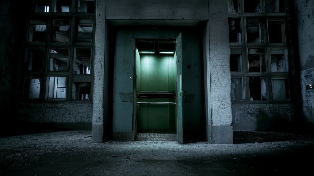 The Unseen Elevator in the Forgotten Building Between Two Silent Apartments - Weird Tales Illustration