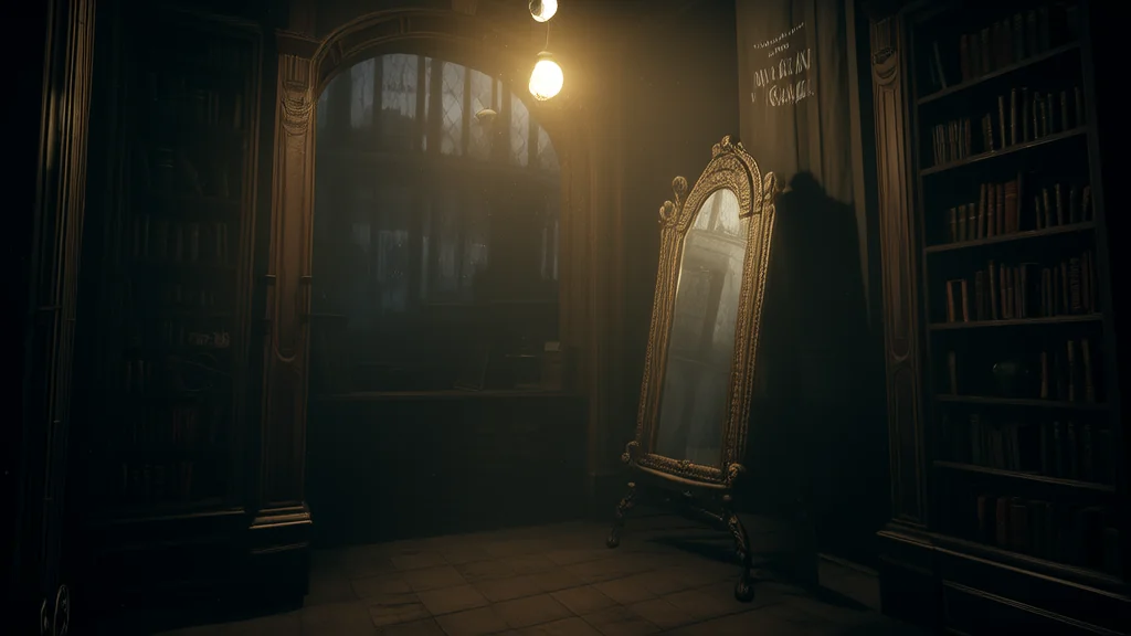 The Whispering Mirror in the Forgotten Shop of Lost Things - Weird Tales Illustration