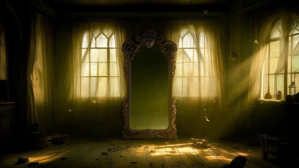 The Whispering Mirror in the Abandoned Shop and the Secret It Reflected - Weird Tales Illustration