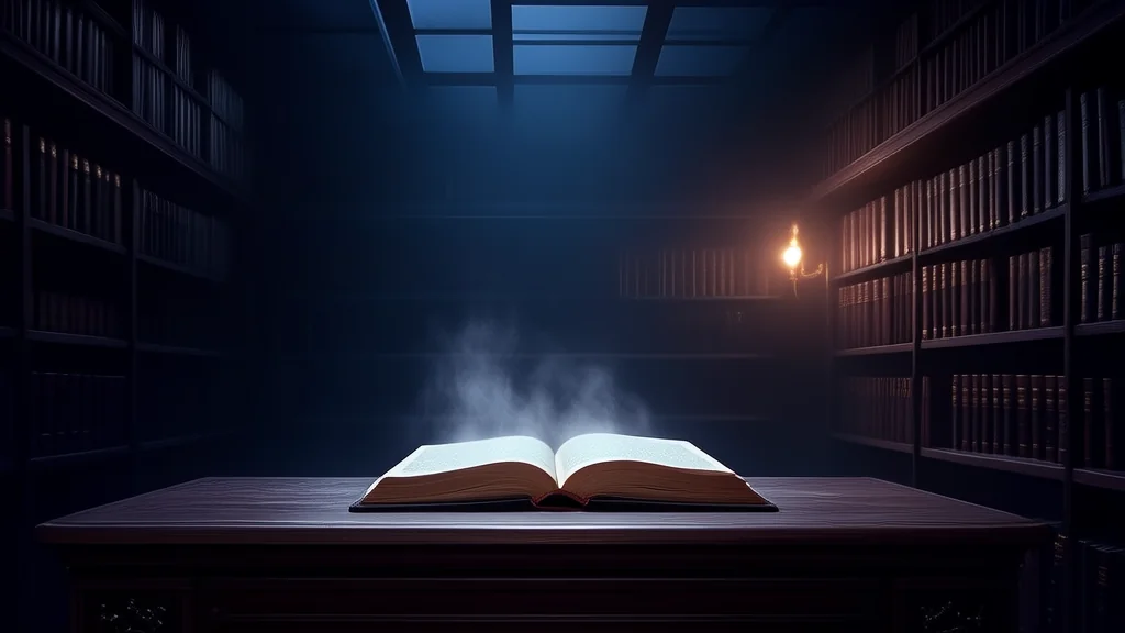 深夜图书馆，书页浮现诡异字迹 - Weird Tales Illustration