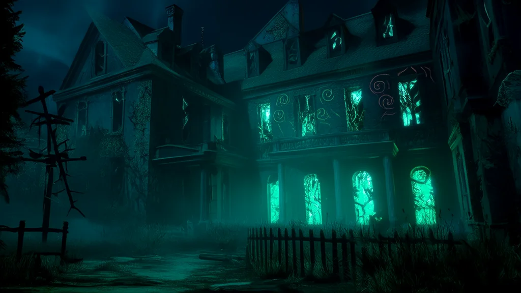 老宅夜光下的古老仪式 - Weird Tales Illustration