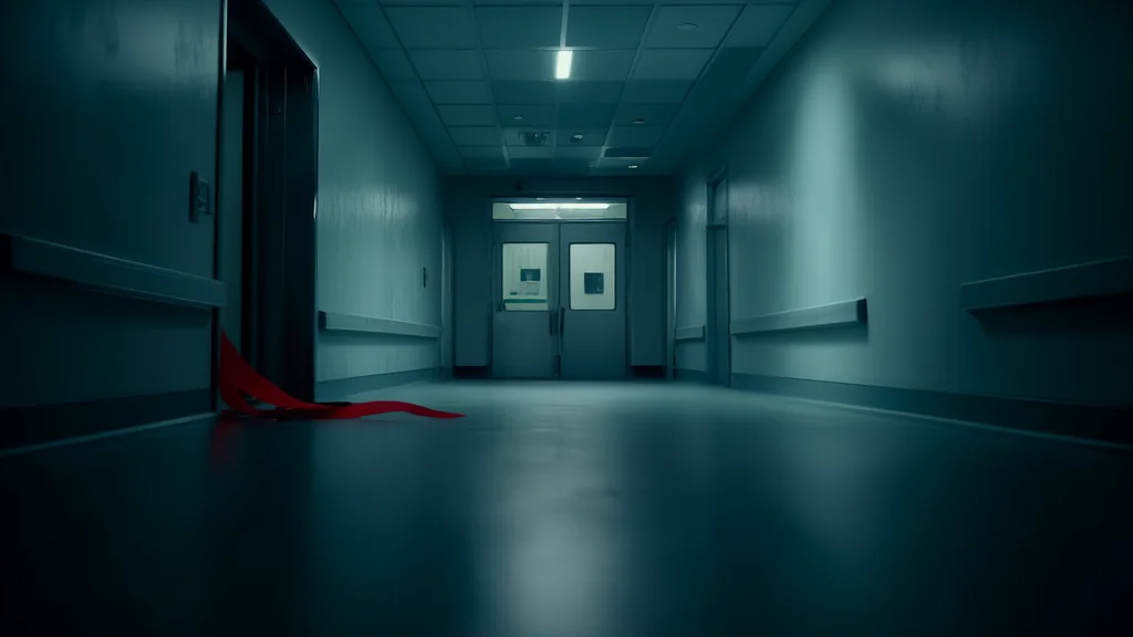 深夜走廊的脚步声与消失的红丝带 - Weird Tales Illustration