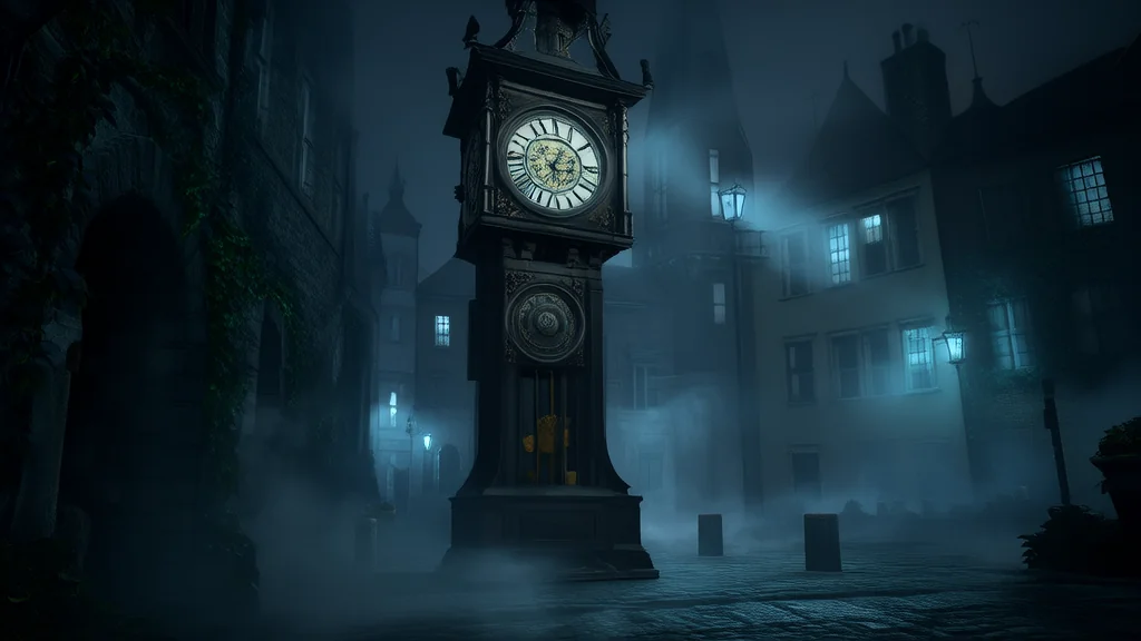 The Clock Tower's Frozen Secret and the Woman Who Would Not Stay Away - Weird Tales Illustration