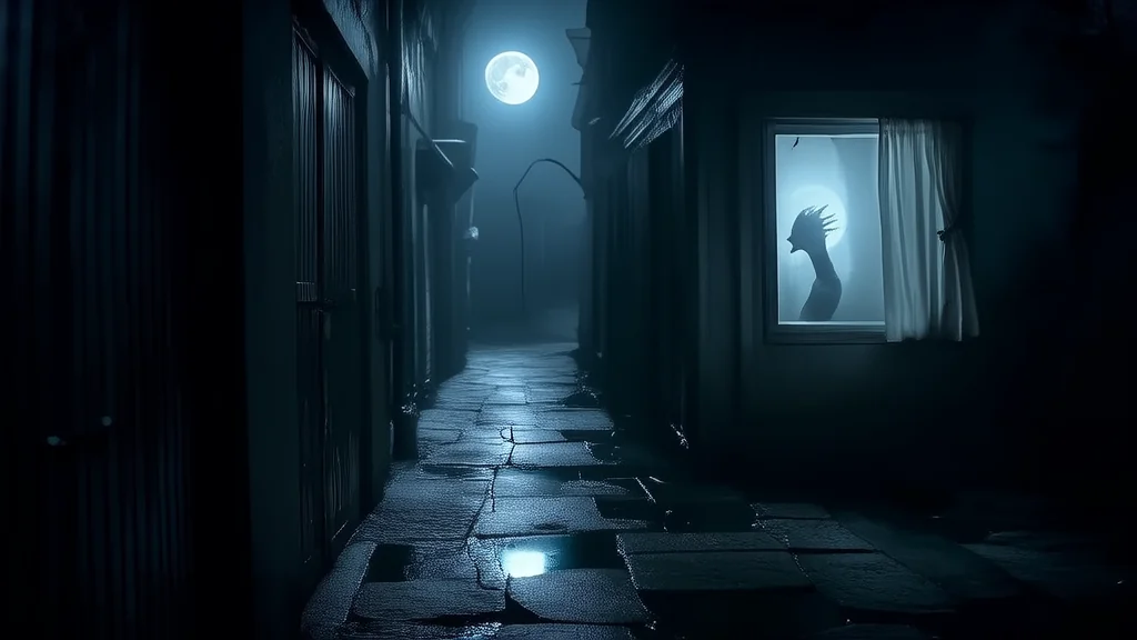 月影倒悬，家门虚掩的诡异之夜 - Weird Tales Illustration