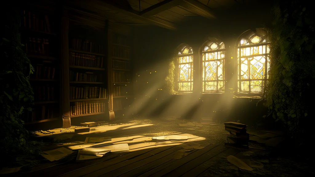 The Silent Library of the Forgotten Town and the Historian Who Never Returned - Weird Tales Illustration